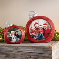 Light-Up Photo Glitter Tabletop Ornament