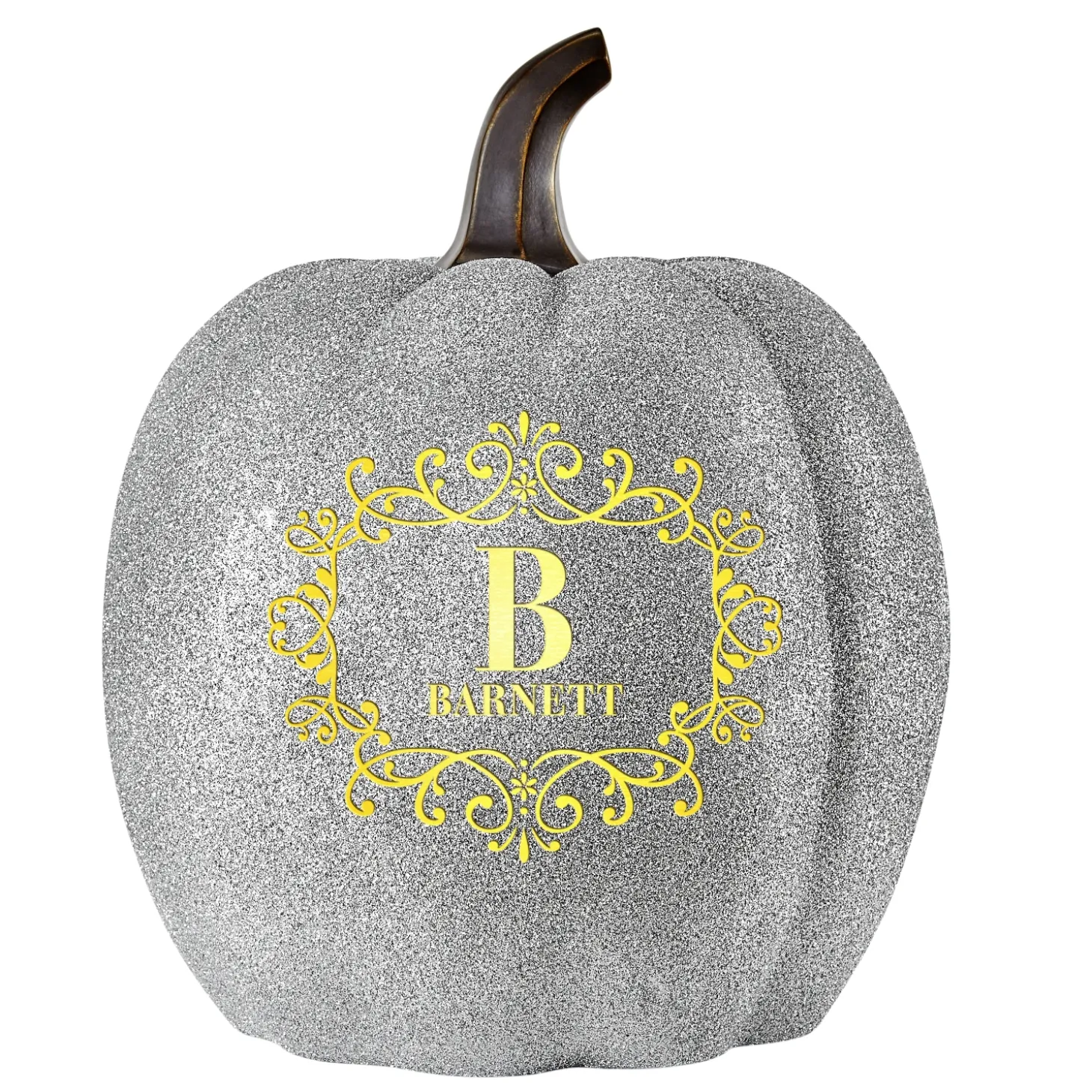 Light-Up Silver Glitter Pumpkin Collection