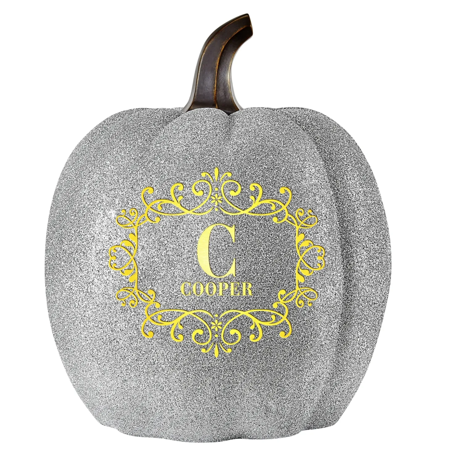 Light-Up Silver Glitter Pumpkin Collection