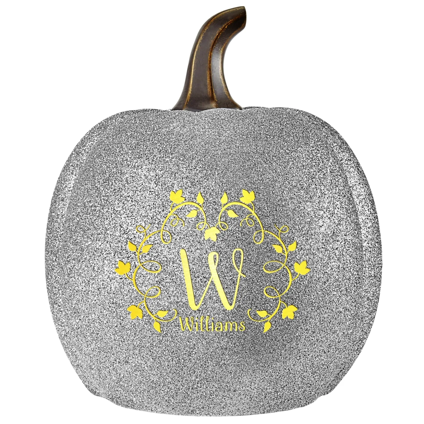 Light-Up Silver Glitter Pumpkin Collection