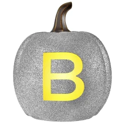 Light-Up Silver Glitter Pumpkin Collection