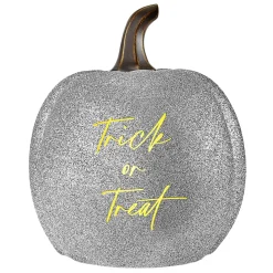 Light-Up Silver Glitter Pumpkin Collection