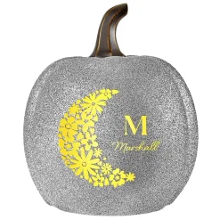 Light-Up Silver Glitter Pumpkin Collection