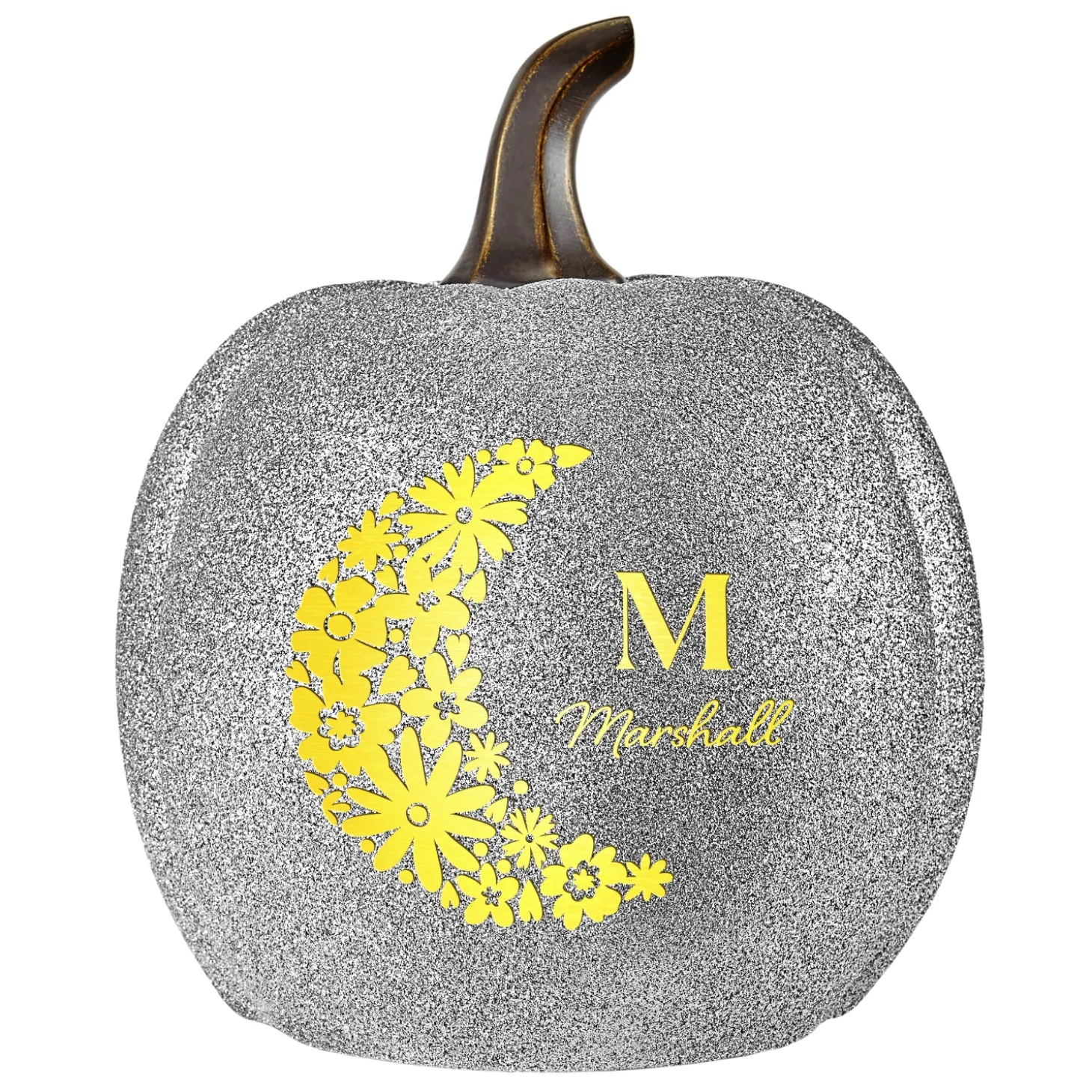 Light-Up Silver Glitter Pumpkin Collection