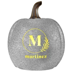 Light-Up Silver Glitter Pumpkin Collection