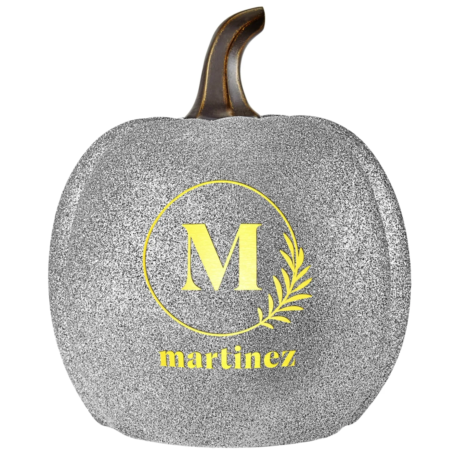 Light-Up Silver Glitter Pumpkin Collection