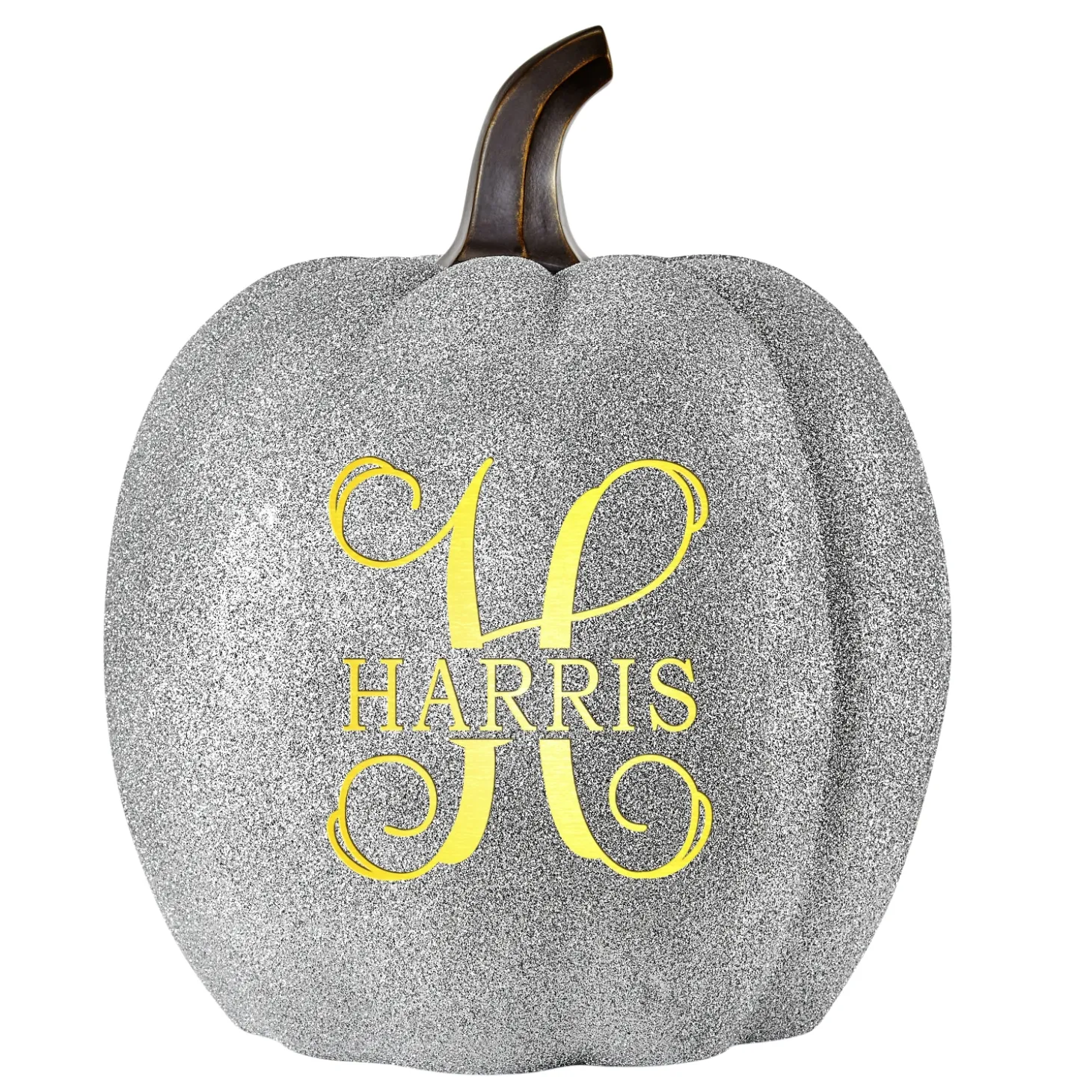Light-Up Silver Glitter Pumpkin Collection