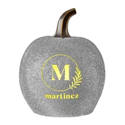 Light-Up Silver Glitter Pumpkin Collection
