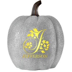 Light-Up Silver Glitter Pumpkin Collection