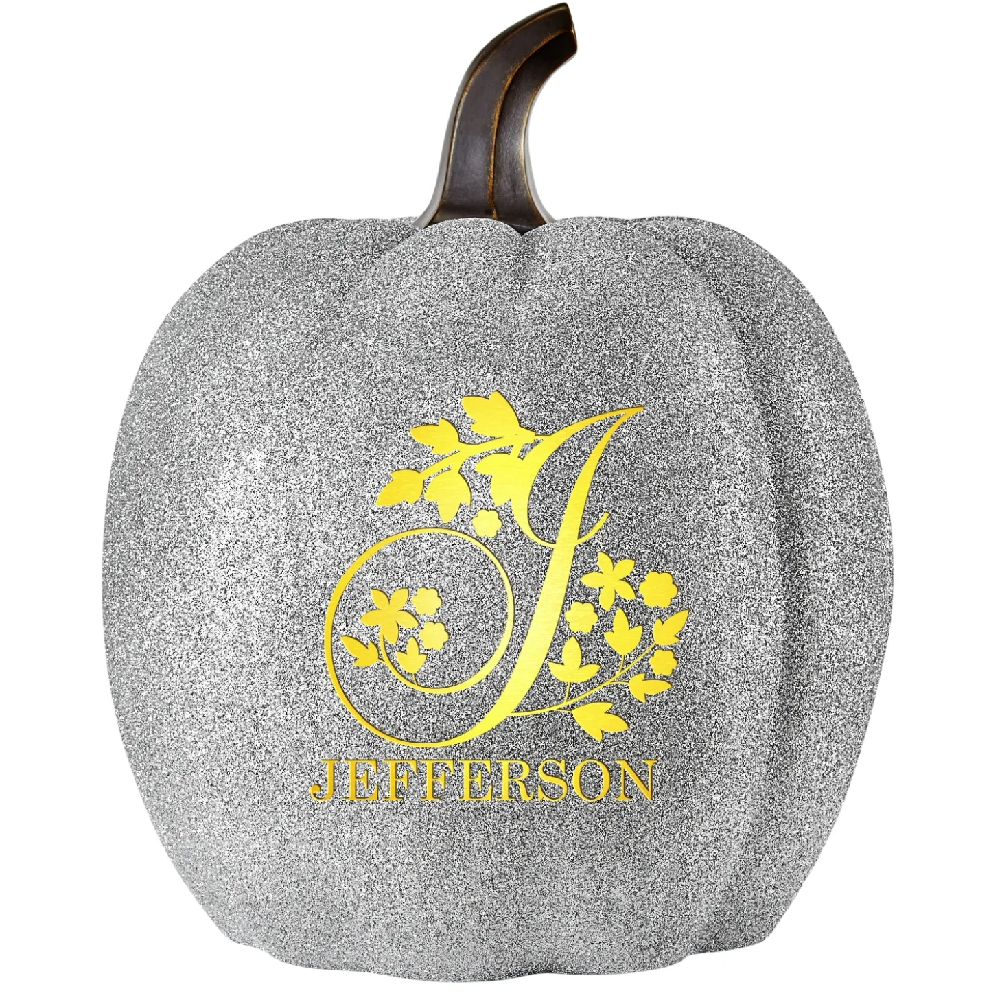 Light-Up Silver Glitter Pumpkin Collection