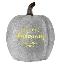 Light-Up Silver Glitter Pumpkin Collection