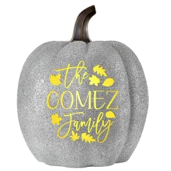 Light-Up Silver Glitter Pumpkin Collection