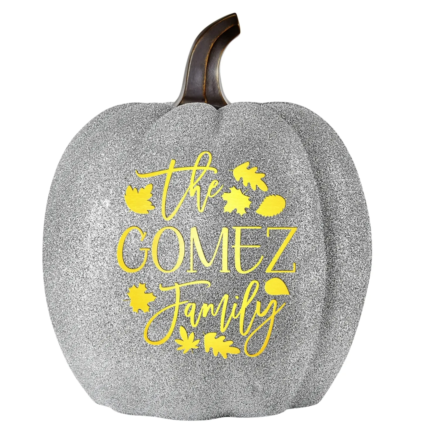 Light-Up Silver Glitter Pumpkin Collection