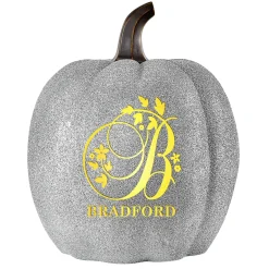 Light-Up Silver Glitter Pumpkin Collection