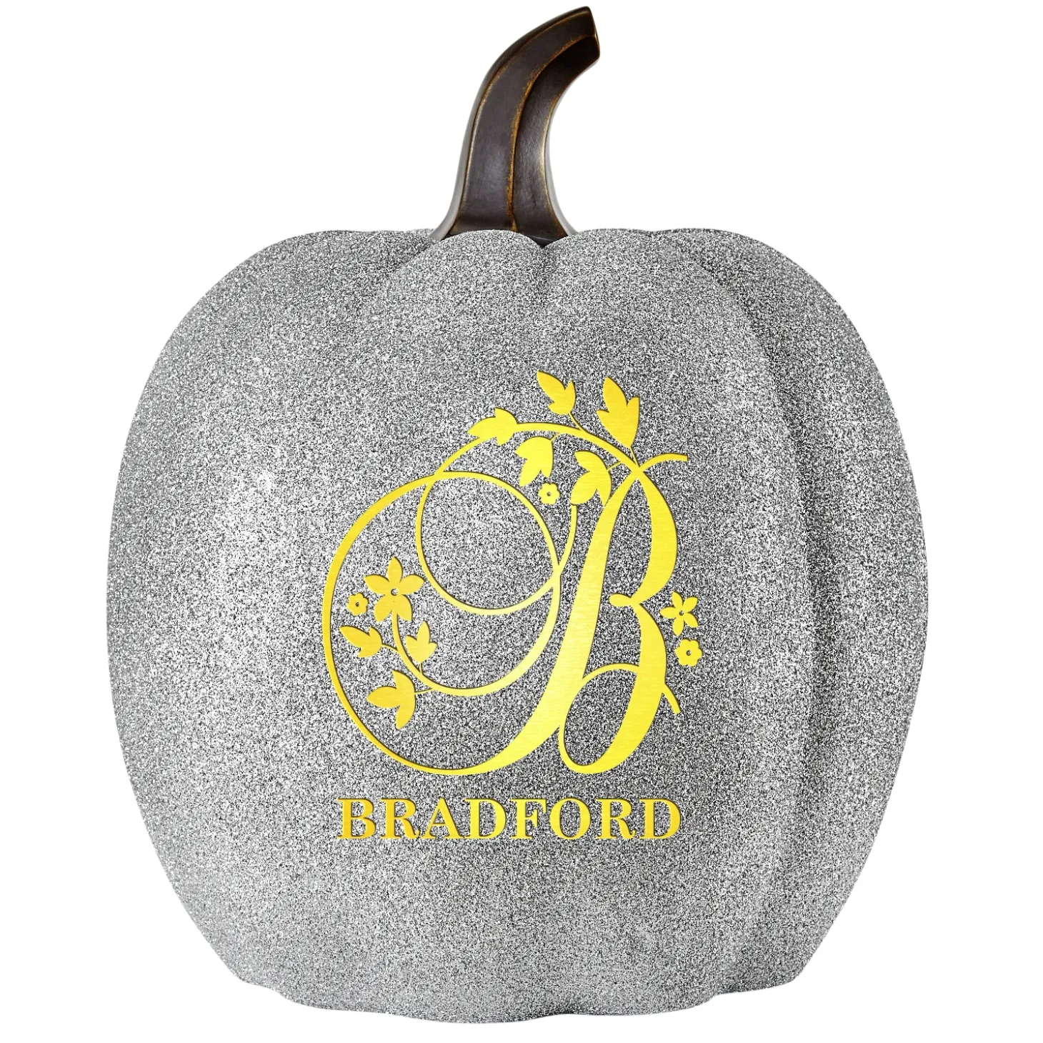 Light-Up Silver Glitter Pumpkin Collection