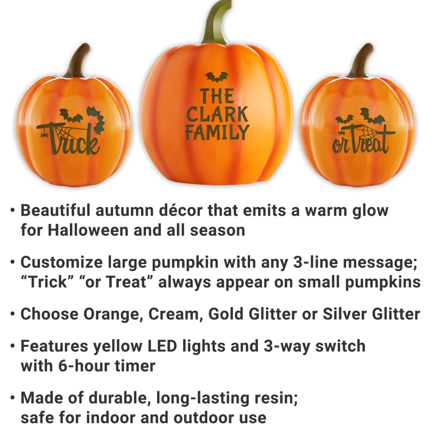 Light-Up Trick or Treat Pumpkin Set