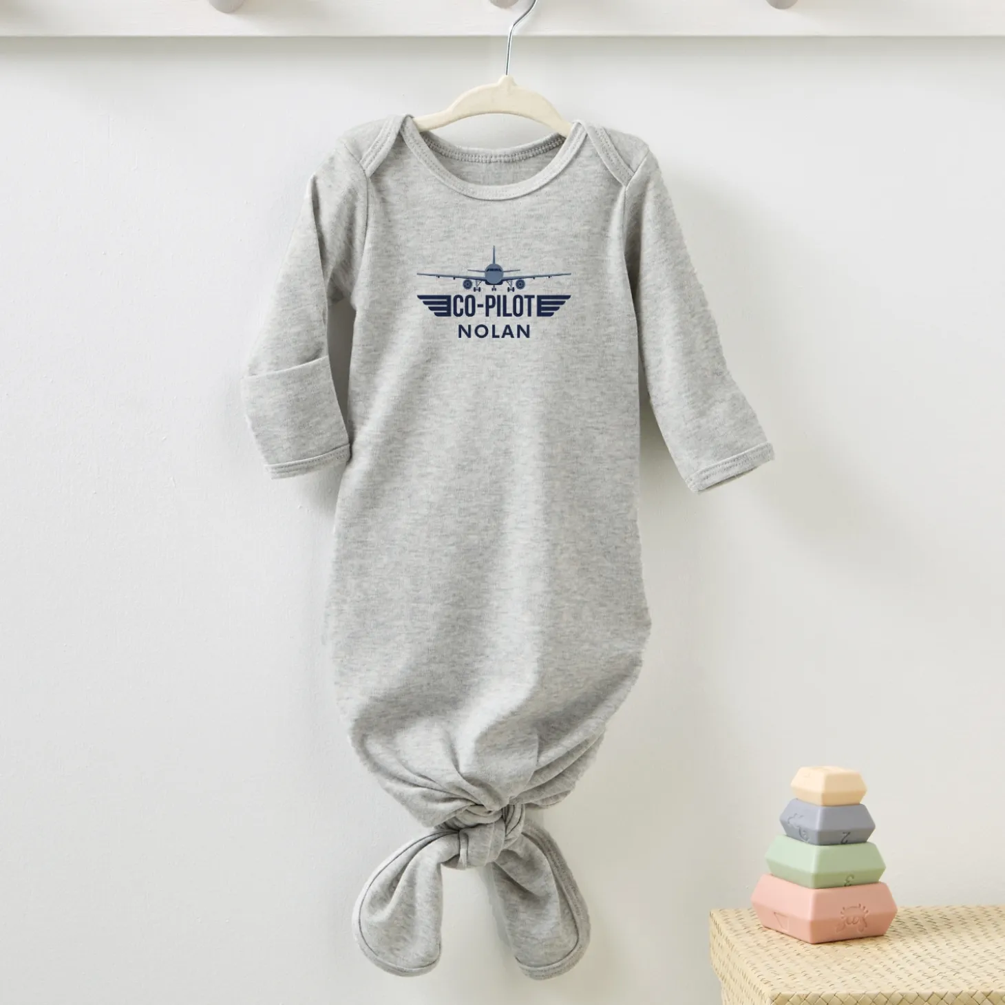 Little Co-Pilot Baby Knotted Gown