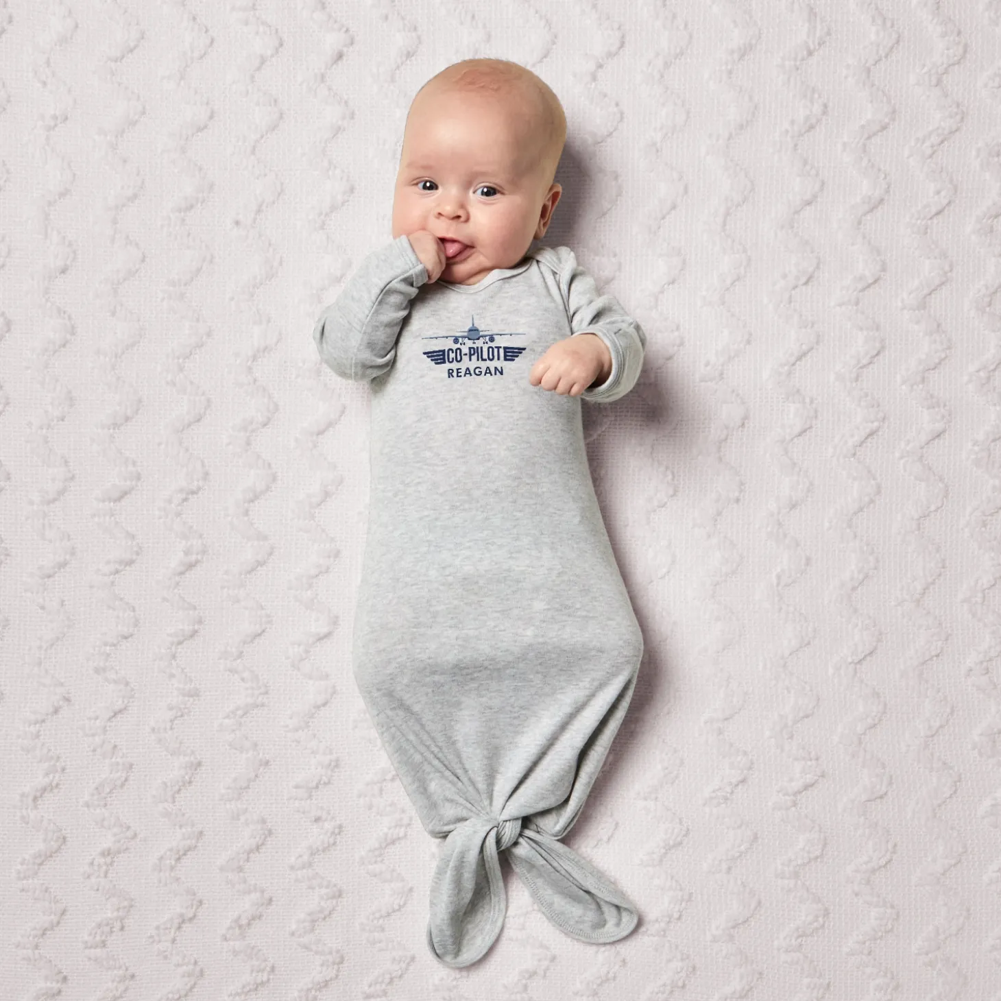 Little Co-Pilot Baby Knotted Gown