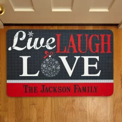 Live, Laugh, Love Holiday Doormat