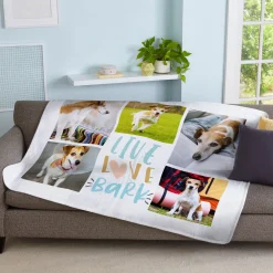 Live Love Bark Photo Plush Blanket
