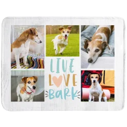 Live Love Bark Photo Plush Blanket