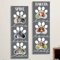 Live, Love Photo Paw Print Canvas