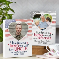 Love and Honor Memorial Photo Wood Block
