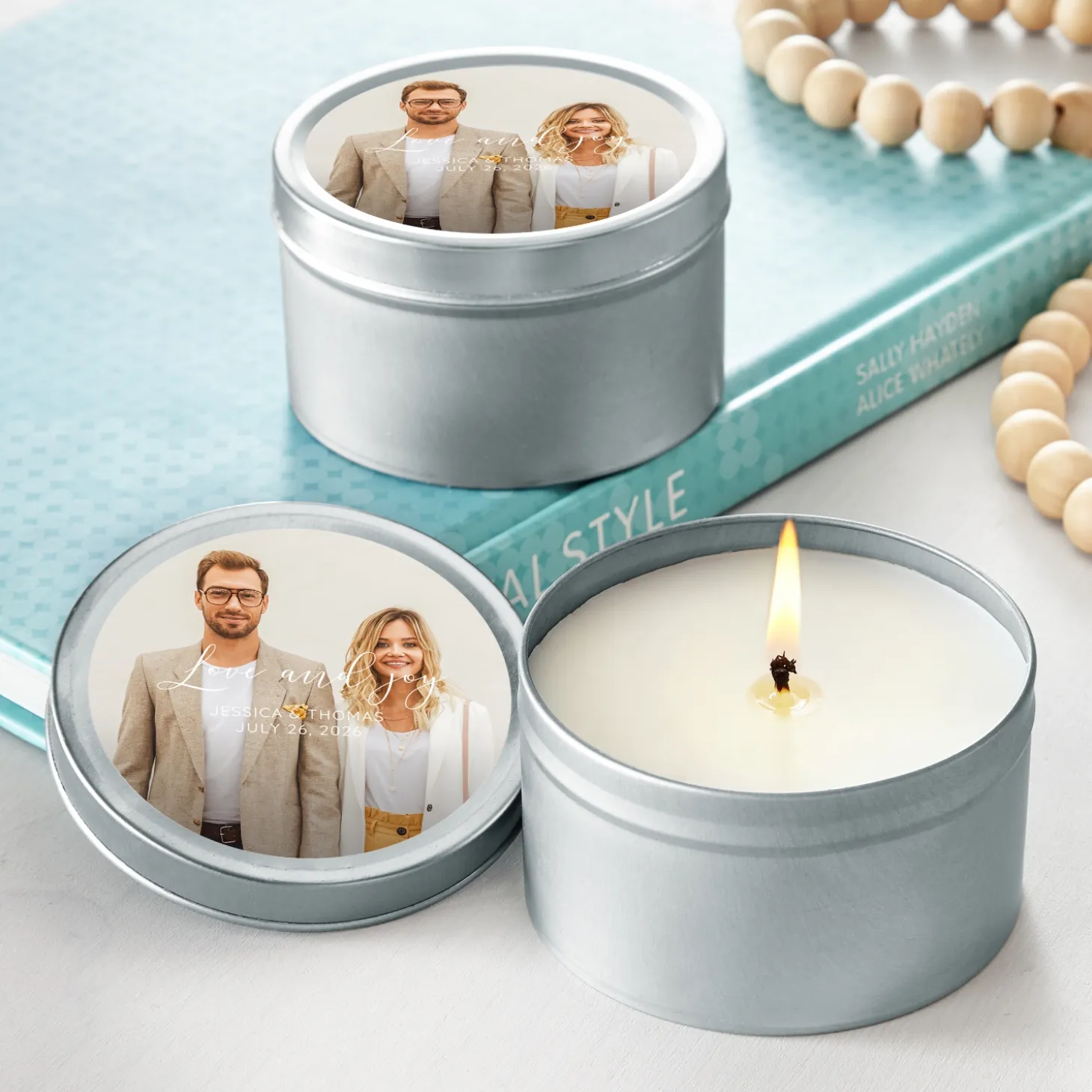 Love and Joy Photo Canister Candle