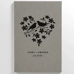 Love Birds Leather Wall Art
