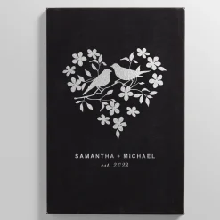 Love Birds Leather Wall Art