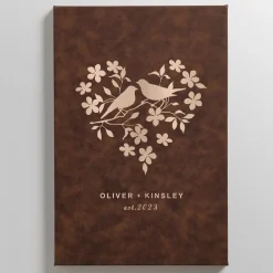 Love Birds Leather Wall Art