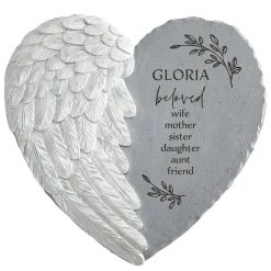 Loved By All Heart Wing Garden Stone