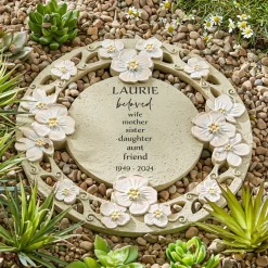 Loved By All Memorial Floral Garden Stone