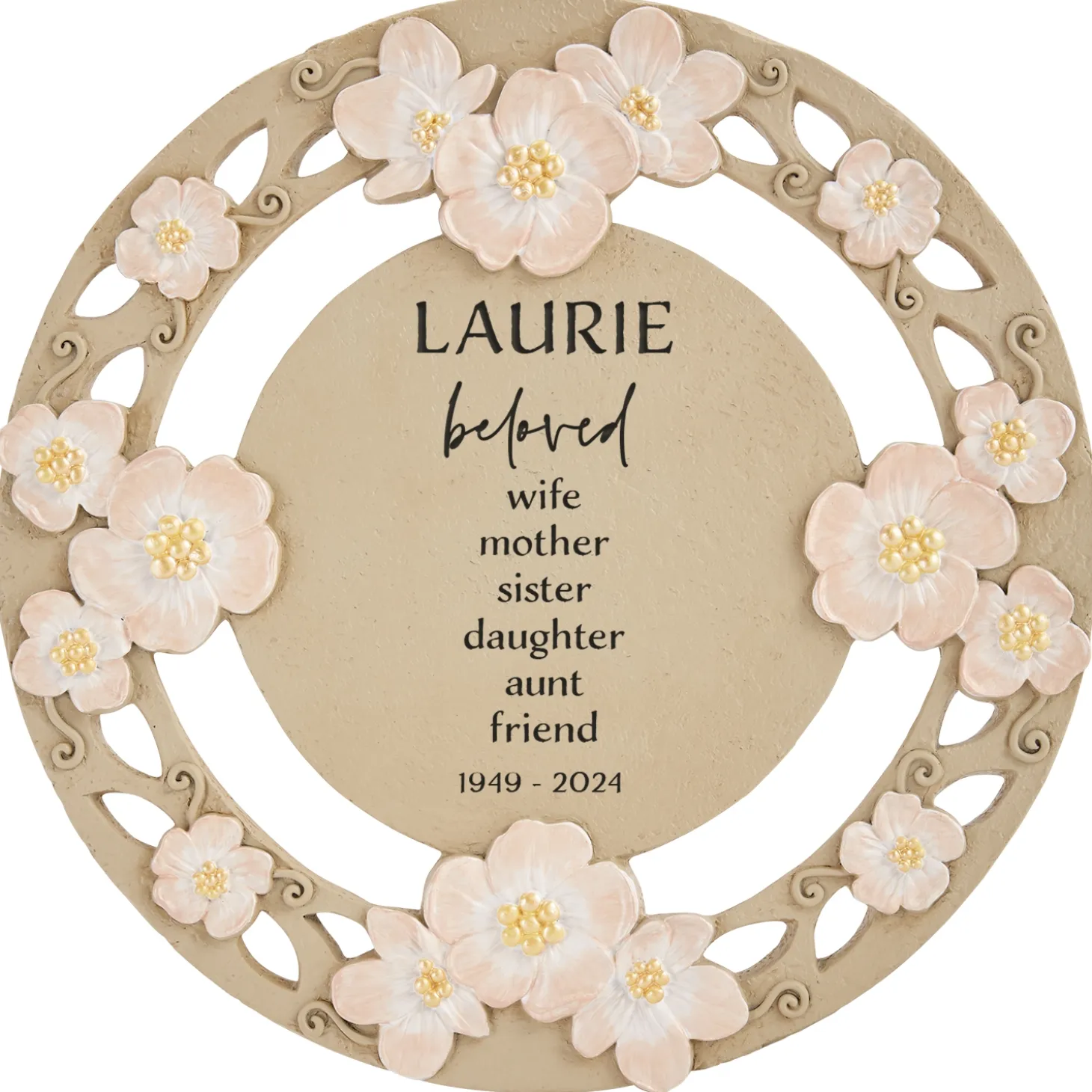Loved By All Memorial Floral Garden Stone
