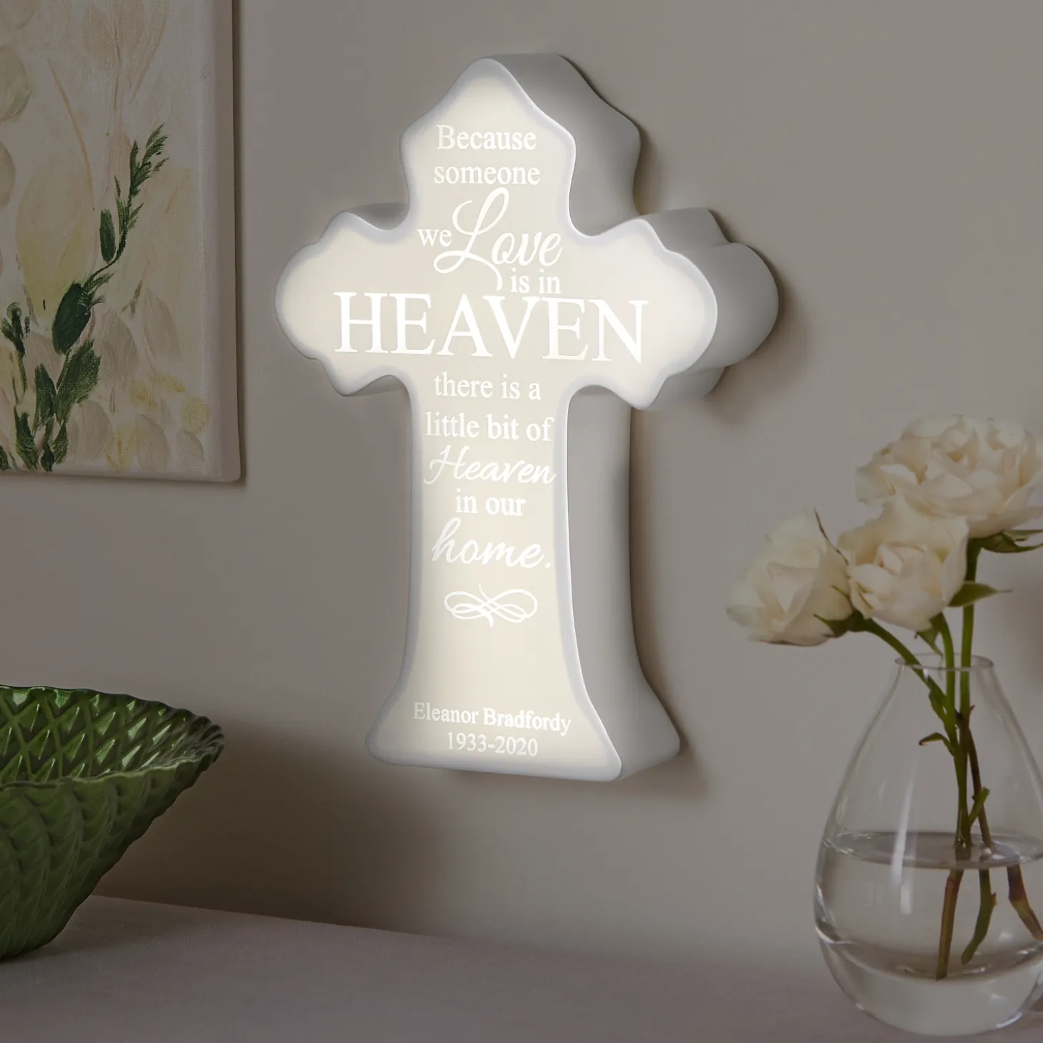 Loved Ones From Heaven Lighted Cross