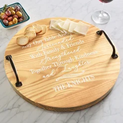 Love & Family Classic Pine Wood Barrel Tray