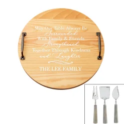 Love & Family Classic Pine Wood Barrel Tray
