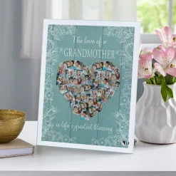 Love Fills Her Heart Photo Glass Frame