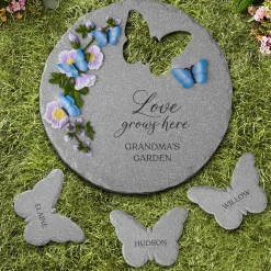 Love Grows Here Butterfly Garden Stone