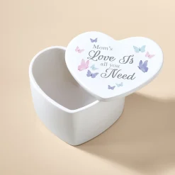 Love Is All You Need Butterfly Heart Keepsake Box