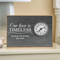 Love Is Timeless Wood Clock