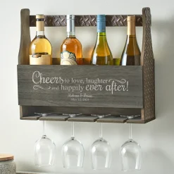 Love & Laughter Wall-Mounted Wine Rack