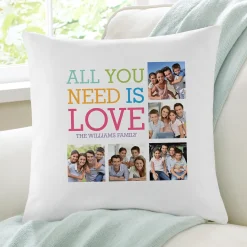 Love Photo Collage Throw Pillow