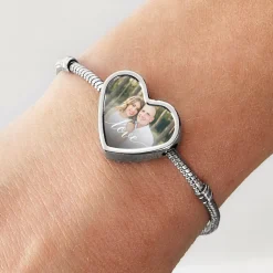 Love Photo Heart Charm Bracelet