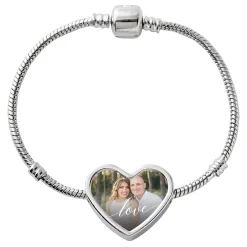 Love Photo Heart Charm Bracelet
