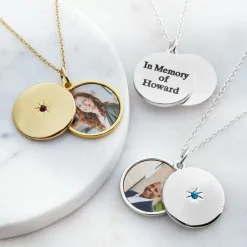 Love Remembered Birthstone Sliding Photo Locket