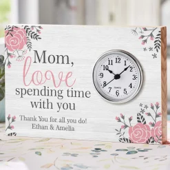 Love Spending Time With You Wood Clock