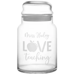 Love Teaching Glass Treat Jar