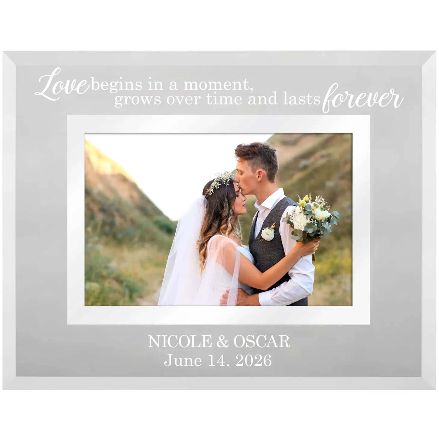 Love that Lasts Forever Anniversary Glass Picture Frame