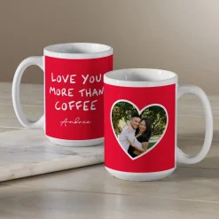 Love You More Heart Photo Mug